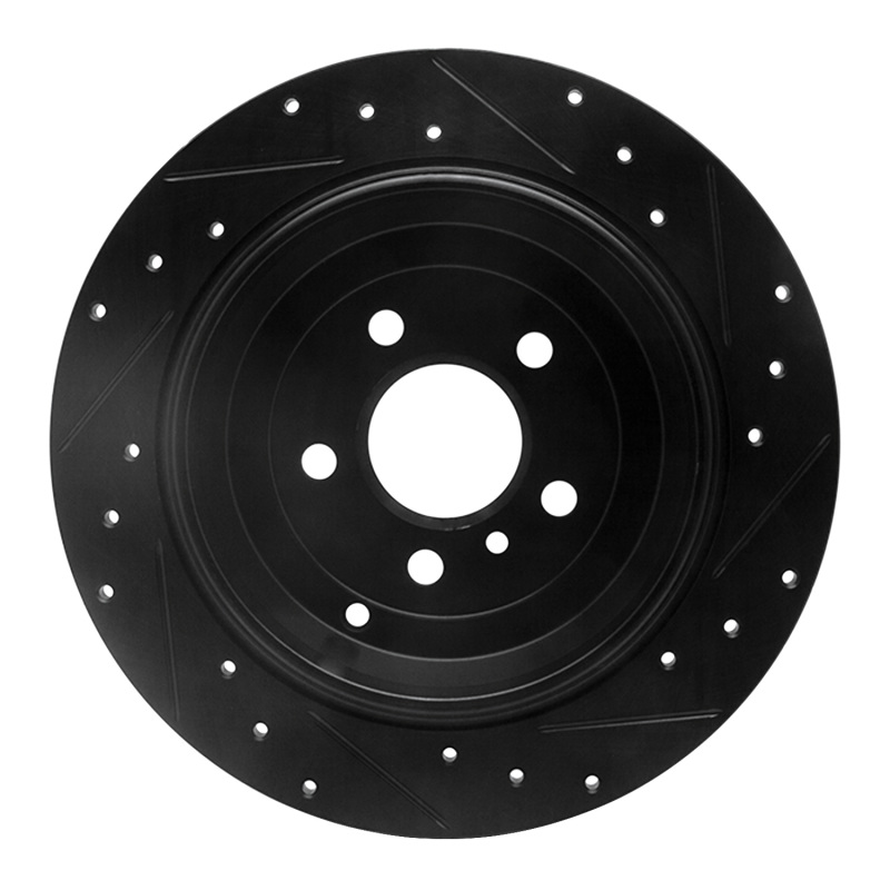 Mercedes-Benz R320 Brake Rotor (1) - Rear Left - R1 Concepts - Drilled & Slotted - Black - `06-`12